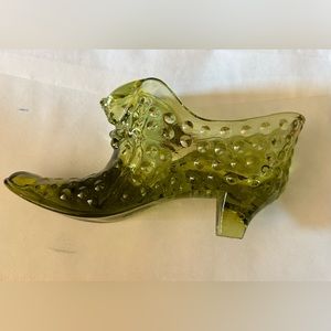 Fenton Art Glass Victorian Style Hobnail Cat Slipper
